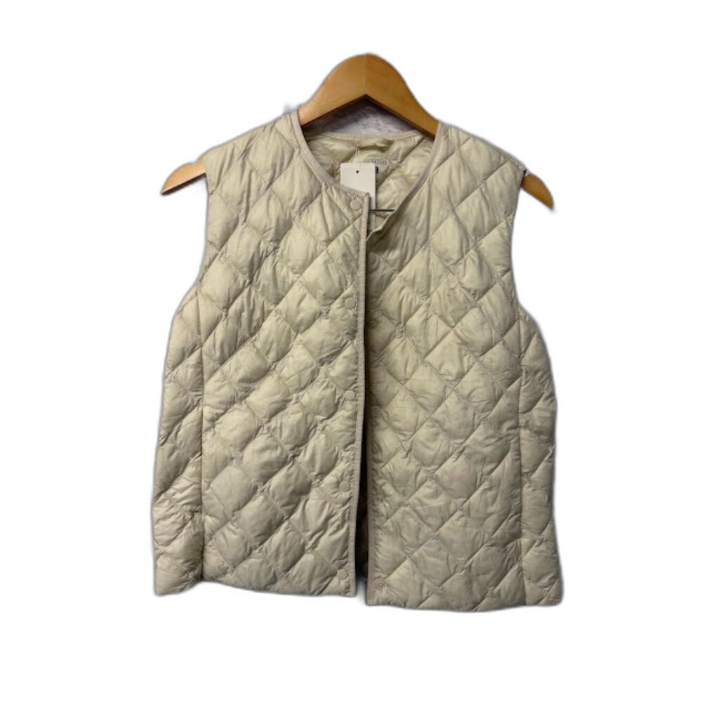 Uniqlo Warm Padded Quilted Vest NWT Cream Packable Lightweight Layering Outdoor